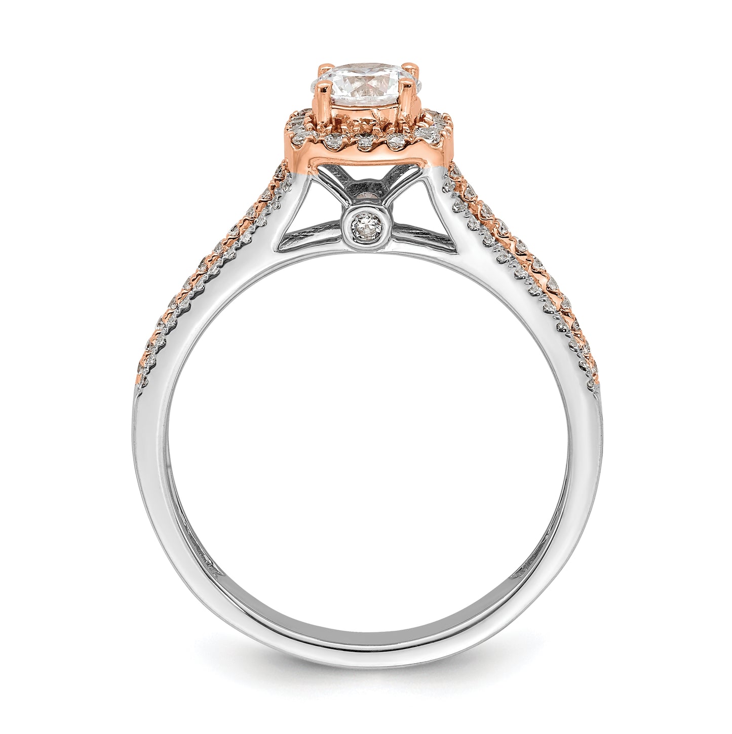 14k White & Rose Gold Diamond Semi-mount Engagement Ring