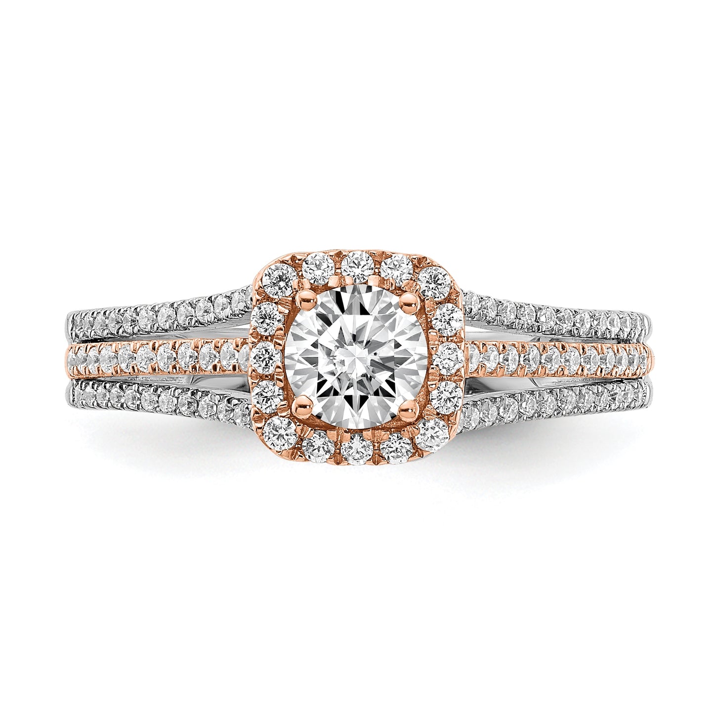 14k White & Rose Gold Diamond Semi-mount Engagement Ring