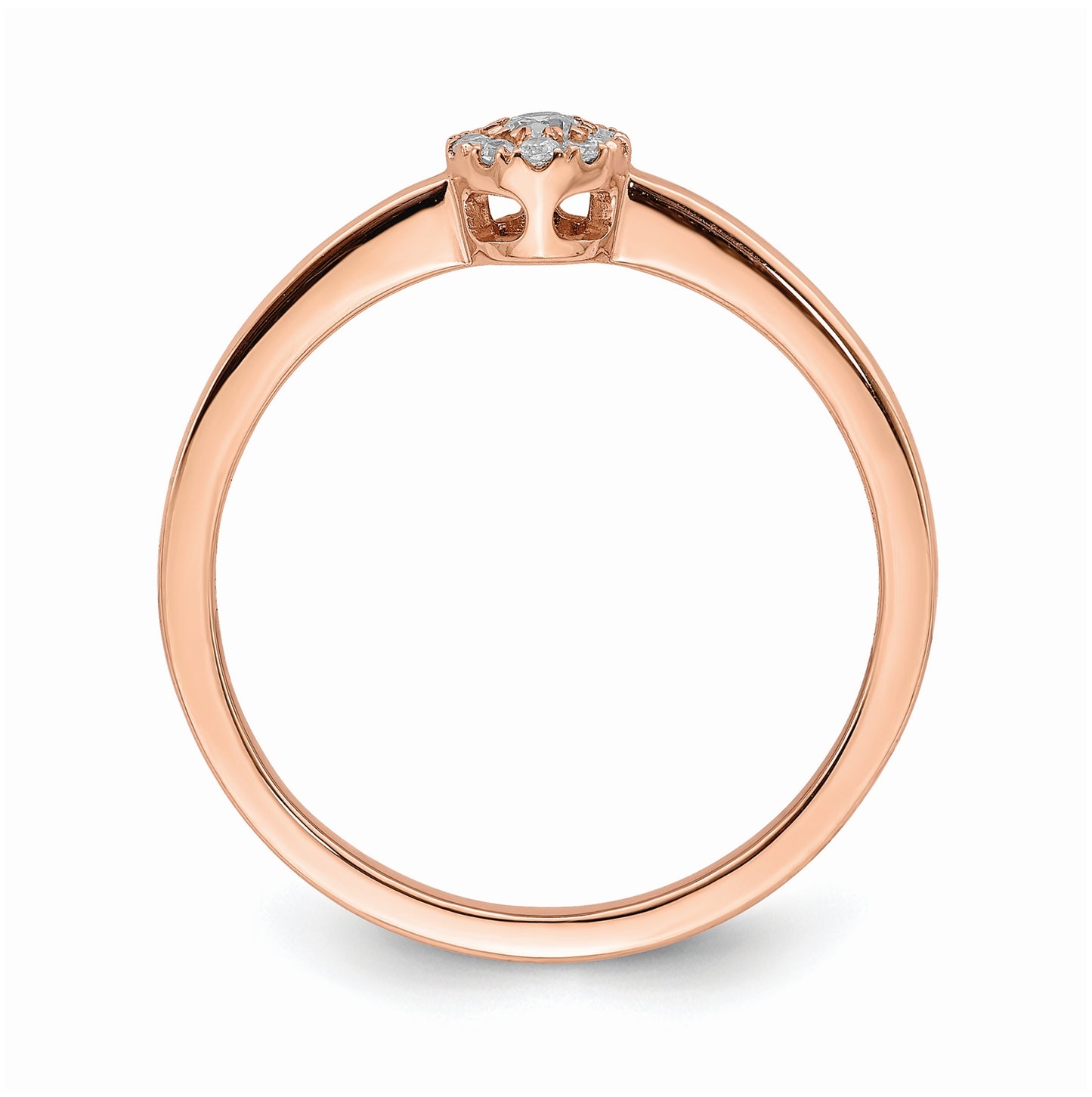 First Promise 14k Rose Gold Halo 1/10 carat Round Diamond Complete Promise/Engagement Ring