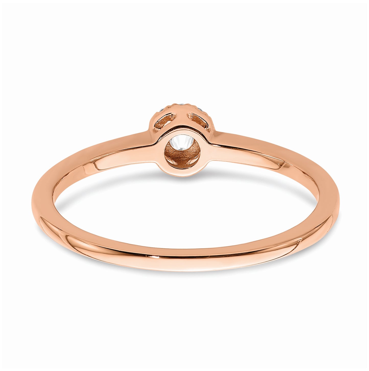 First Promise 14k Rose Gold Halo 1/10 carat Round Diamond Complete Promise/Engagement Ring
