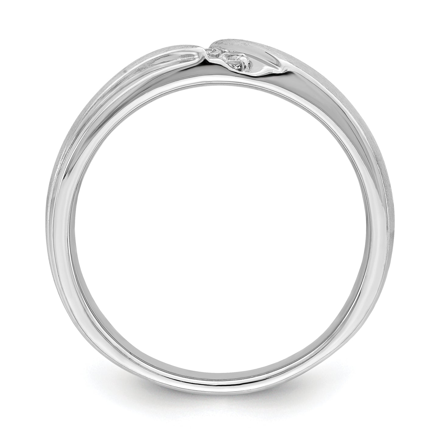 14k White Gold 3-Stone 1/8 carat Diamond Complete Men's Band