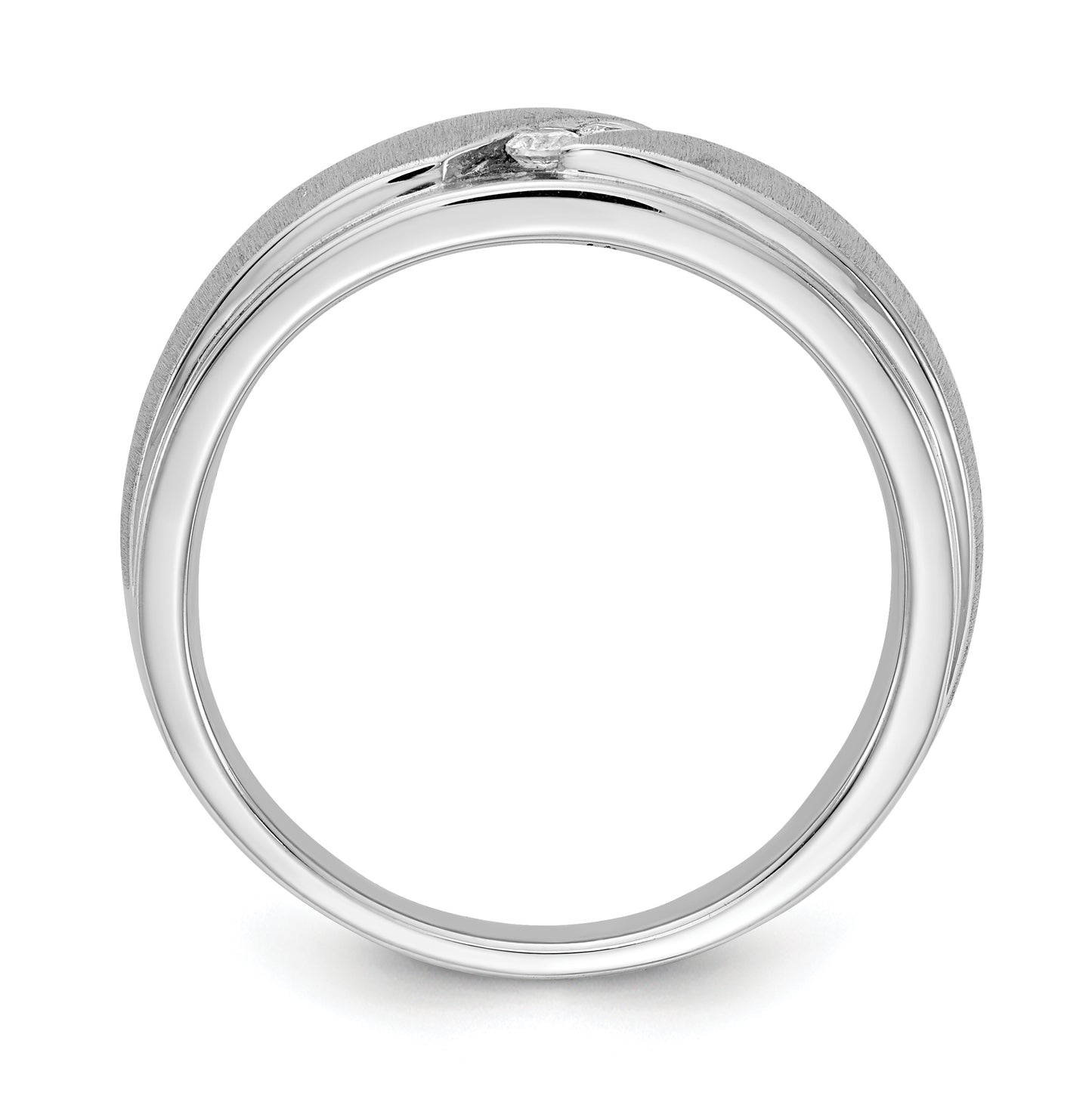 14k White Gold 3-Stone 1/6 carat Diamond Complete Men's Band