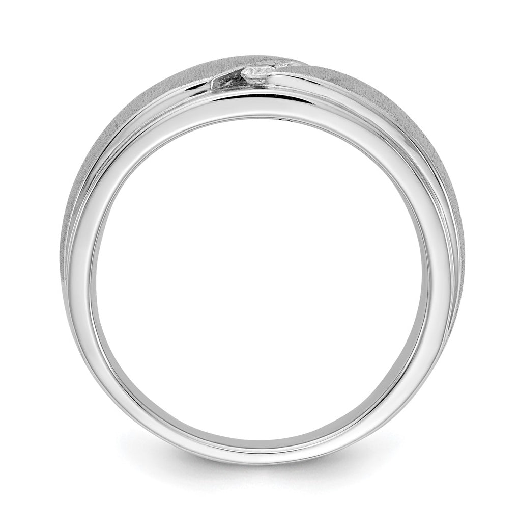 14k White Gold Diamond Men's Band – Elegant Jewelry Gift for Birthday, Anniversary, Engagement, Wedding