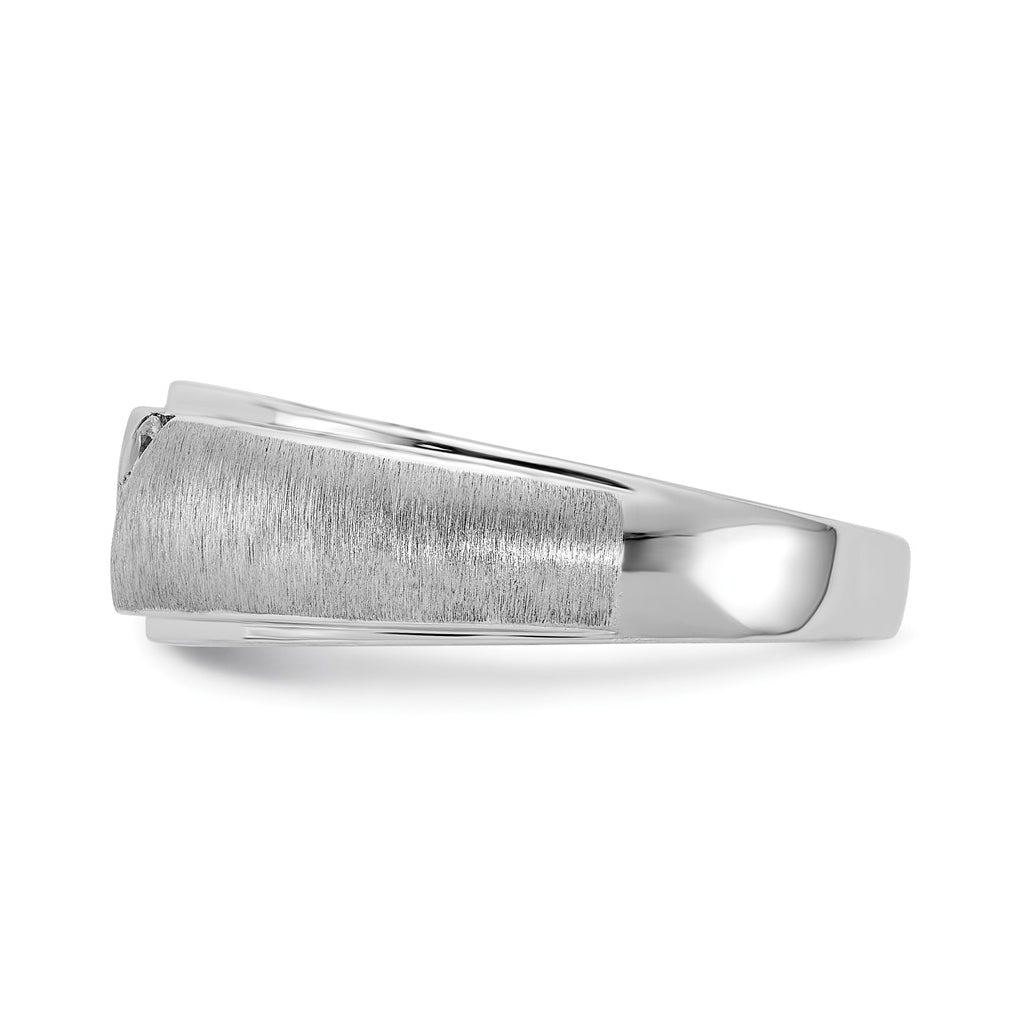 14k White Gold Diamond Men's Band – Elegant Jewelry Gift for Birthday, Anniversary, Engagement, Wedding