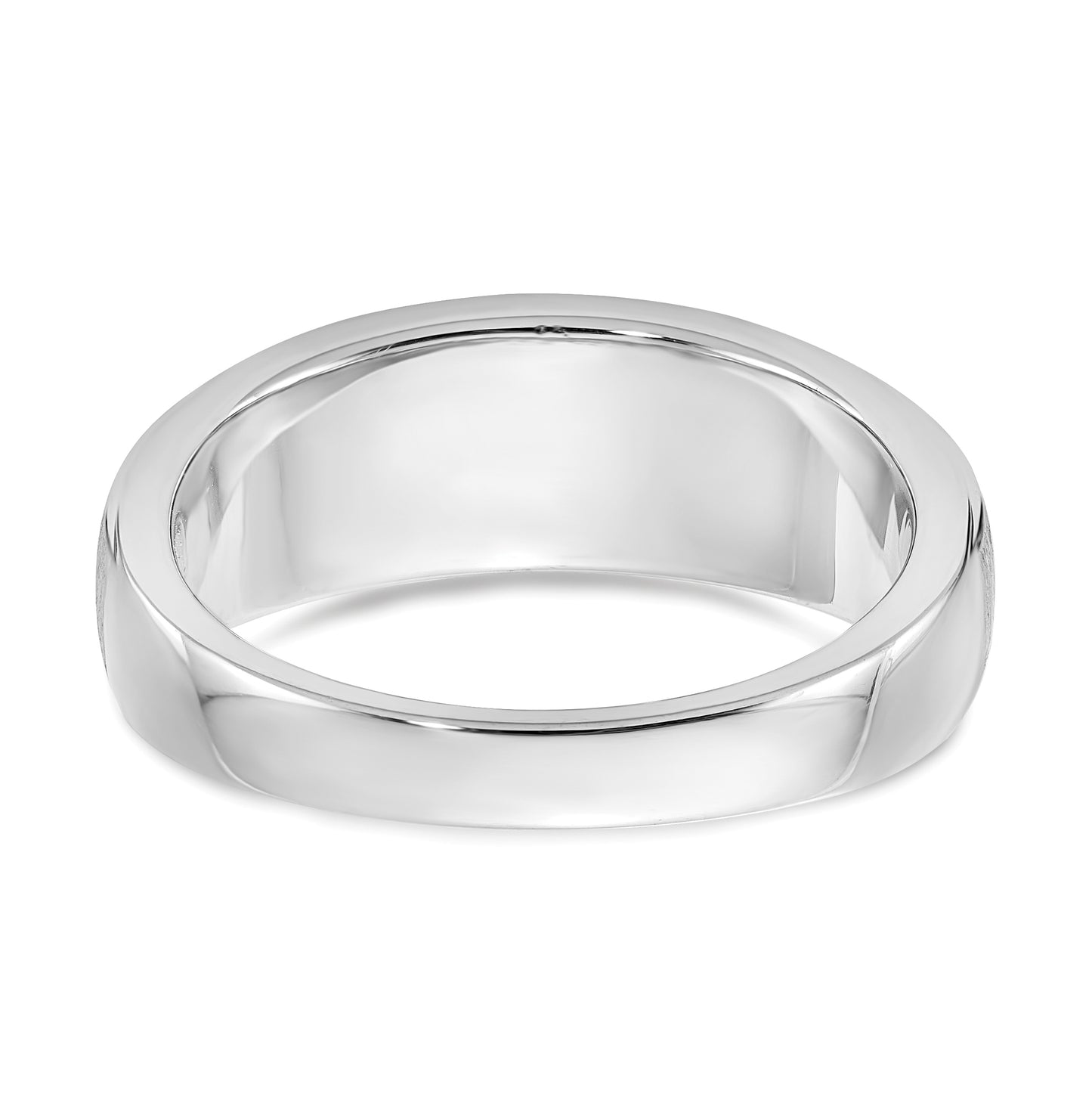 14k White Gold 3-Stone 1/6 carat Diamond Complete Men's Band