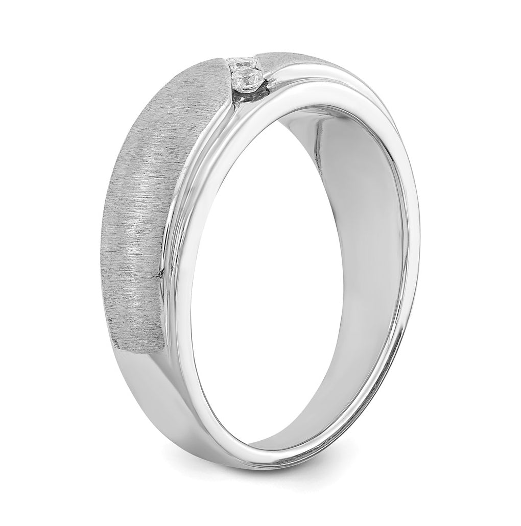 14k White Gold Diamond Men's Band – Elegant Jewelry Gift for Birthday, Anniversary, Engagement, Wedding