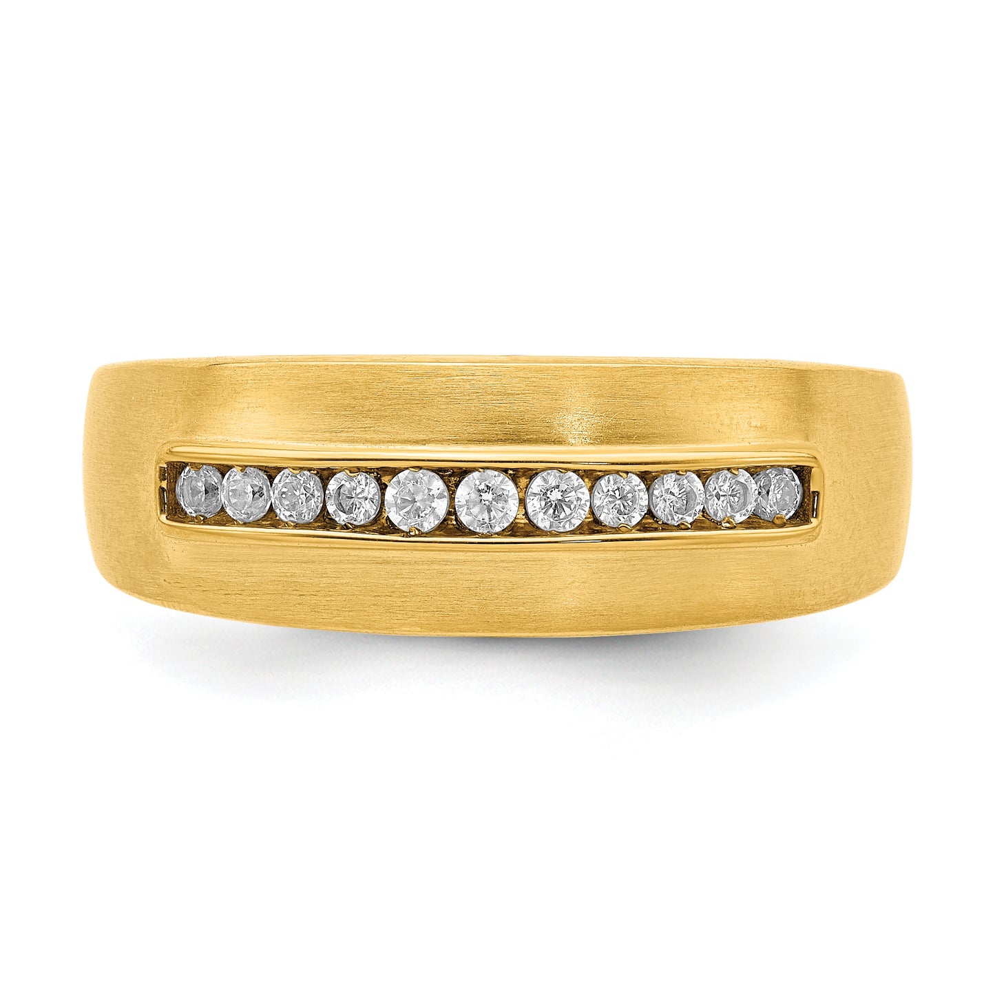 14K Yellow Gold 11-Stone 1/4 carat Diamond Complete Men's Channel Band