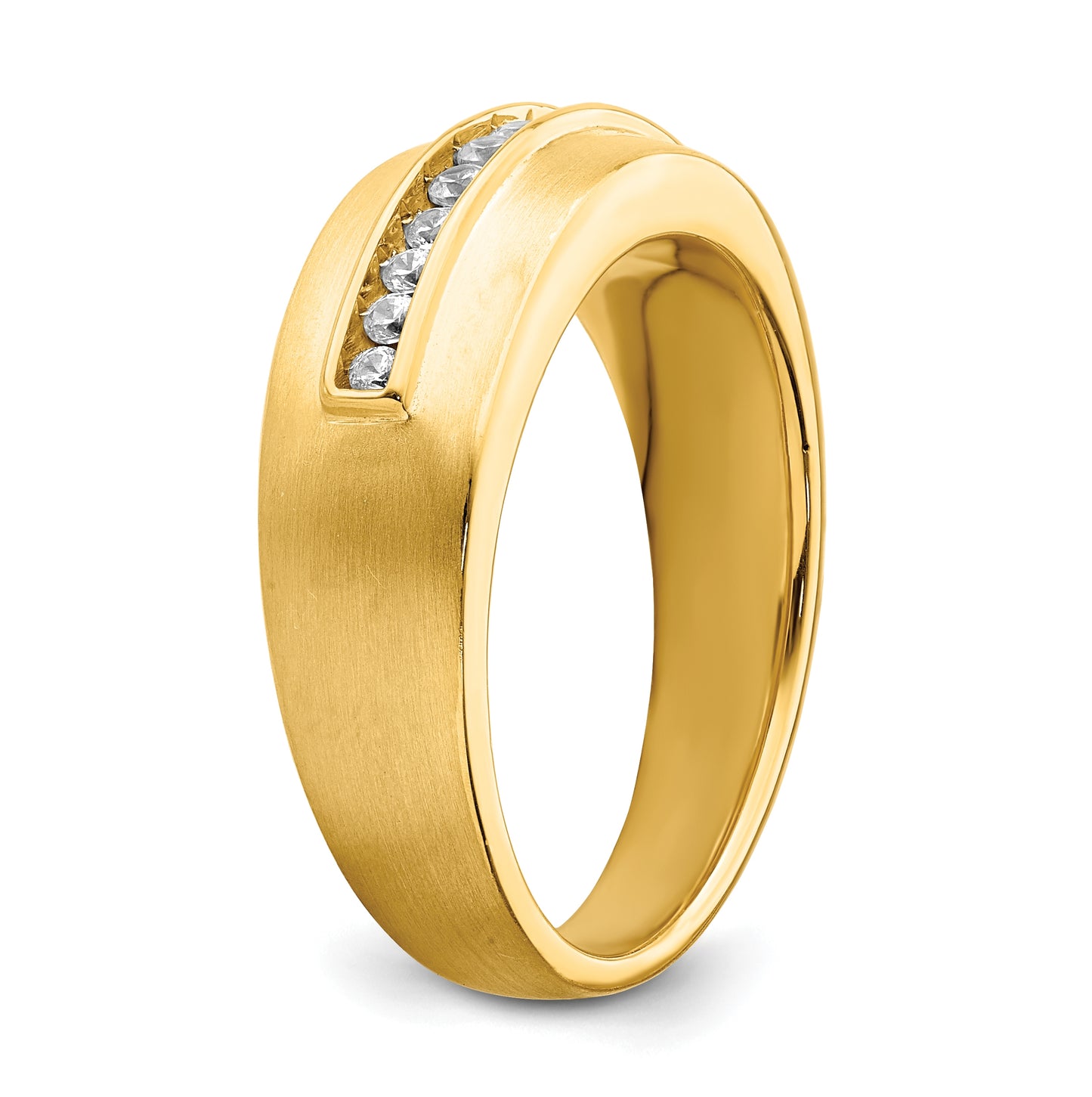 14K Yellow Gold 11-Stone 1/4 carat Diamond Complete Men's Channel Band