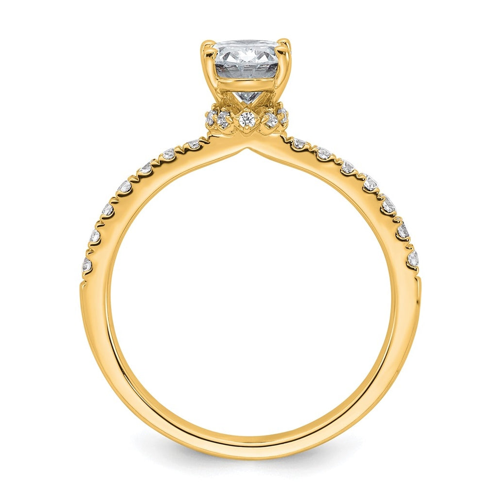 14k Yellow Or White Gold Certified Lab Grown Diamond VS+ F+ Oval Complete Solitaire Engagement Ring