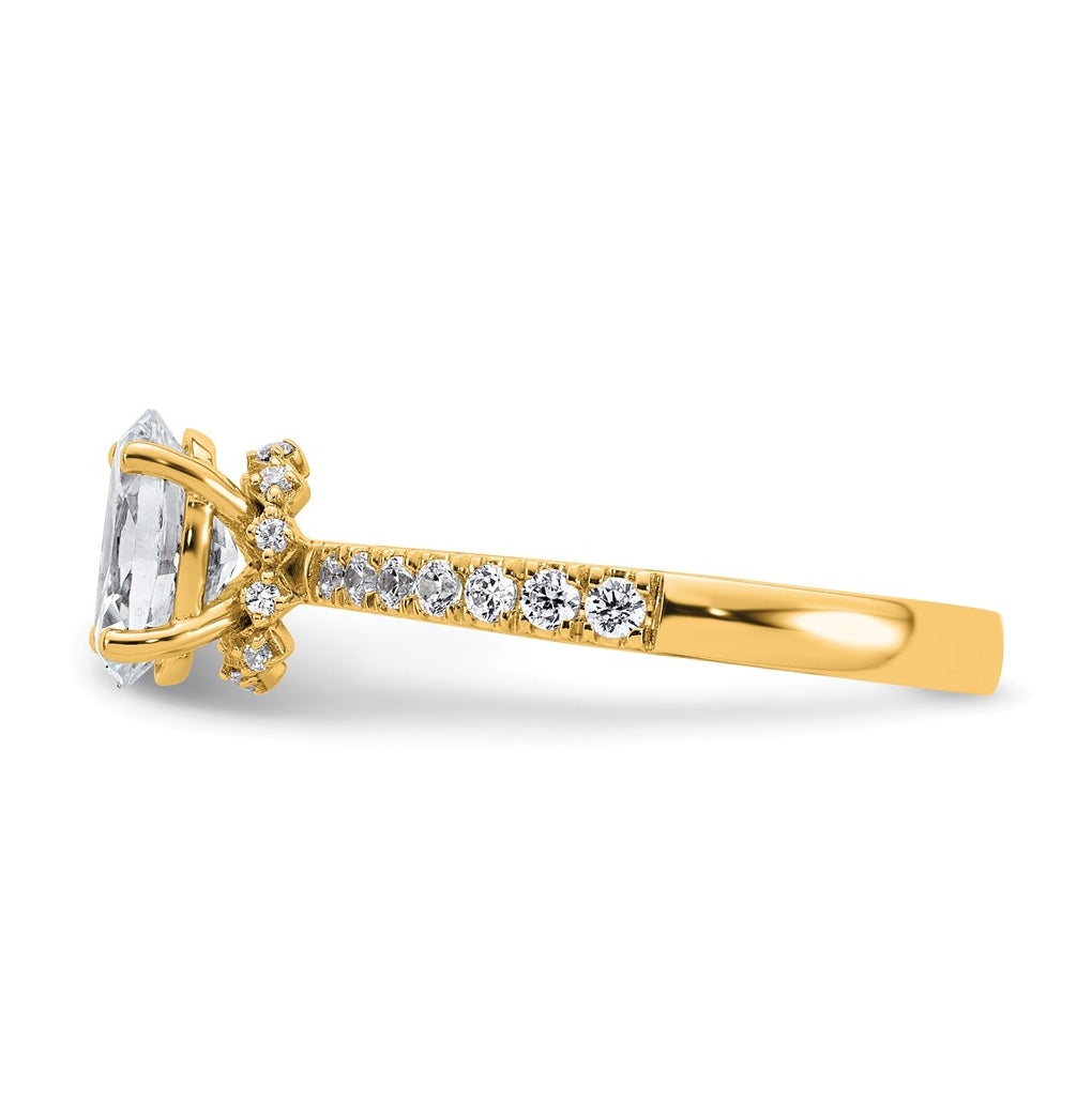 14k Yellow Or White Gold Lab Grown Diamond VS/SI+ G+ Oval Complete Solitaire Engagement Ring