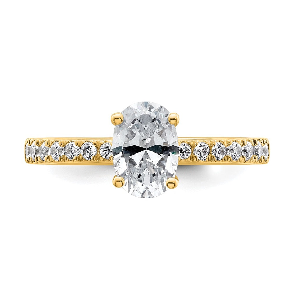 14k Yellow Or White Gold Certified Lab Grown Diamond VS+ F+ Oval Complete Solitaire Engagement Ring