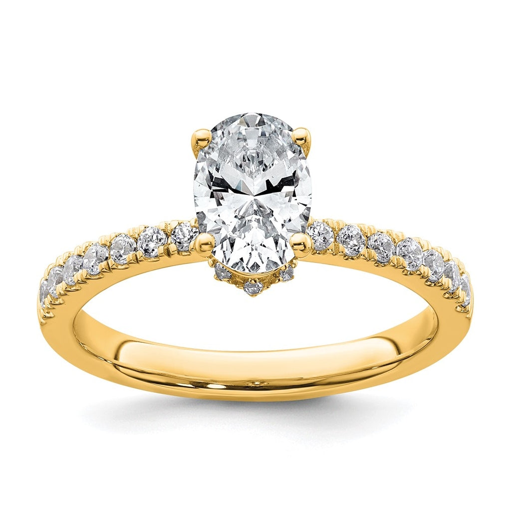 14k Yellow Or White Gold Lab Grown Diamond VS/SI+ G+ Oval Complete Solitaire Engagement Ring