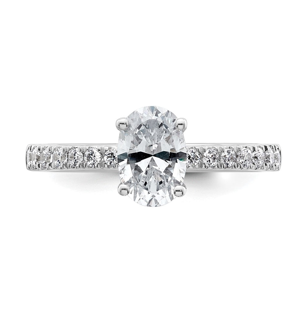 14k Yellow Or White Gold Lab Grown Diamond VS/SI+ G+ Oval Complete Solitaire Engagement Ring