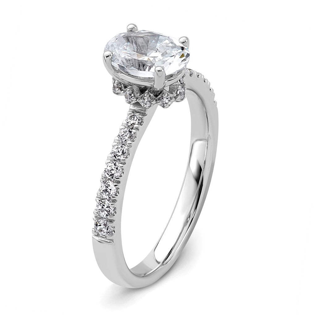 14k Yellow Or White Gold Certified Lab Grown Diamond VS+ F+ Oval Complete Solitaire Engagement Ring
