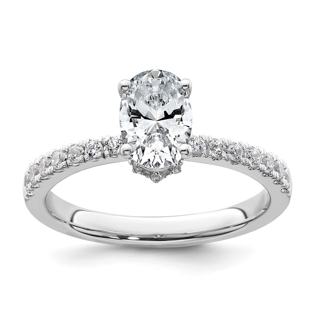 14k Yellow Or White Gold Lab Grown Diamond VS/SI+ G+ Oval Complete Solitaire Engagement Ring