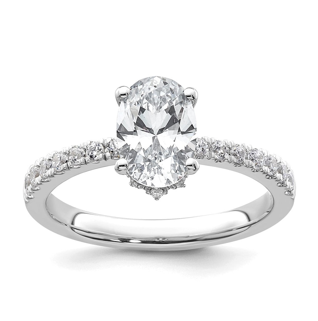 14k Yellow Or White Gold Lab Grown Diamond VS/SI+ G+ Oval Complete Solitaire Engagement Ring