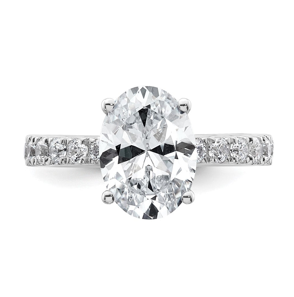 14k Yellow Or White Gold Lab Grown Diamond VS/SI+ G+ Oval Complete Solitaire Engagement Ring