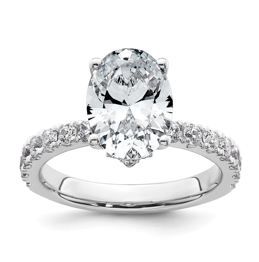 14k Yellow Or White Gold Lab Grown Diamond VS/SI+ G+ Oval Complete Solitaire Engagement Ring