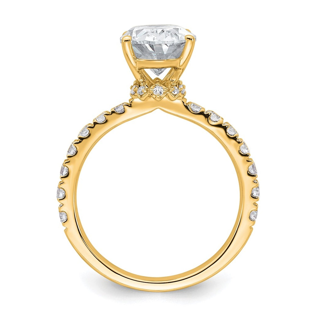 14k Yellow Or White Gold Lab Grown Diamond VS/SI+ G+ Oval Complete Solitaire Engagement Ring