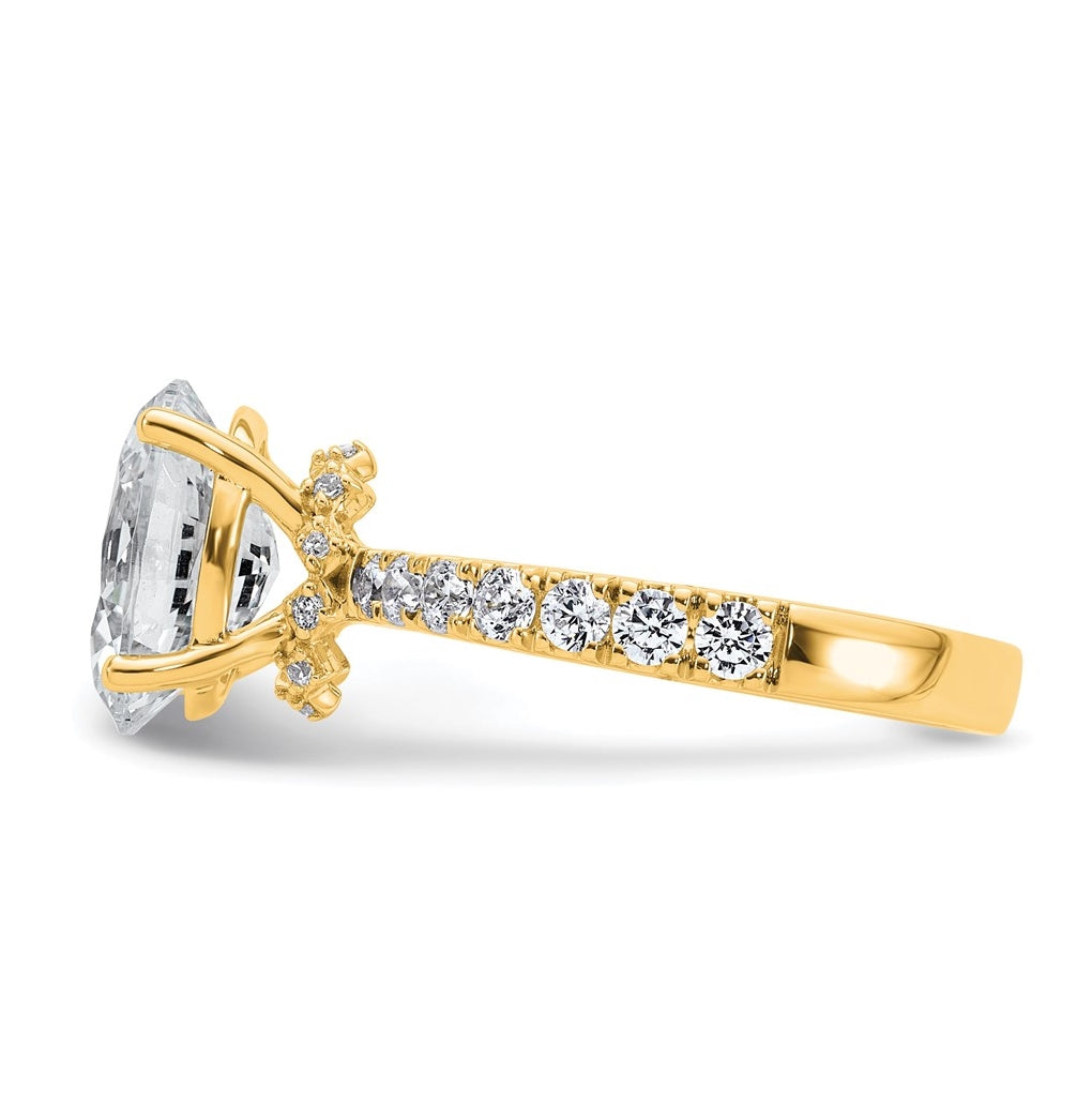 14k Yellow Or White Gold Lab Grown Diamond VS/SI+ G+ Oval Complete Solitaire Engagement Ring