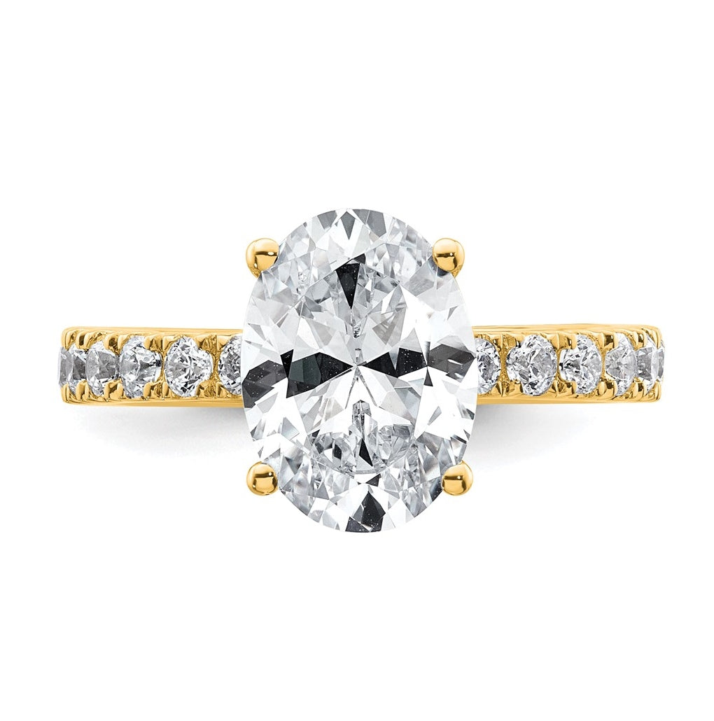 14k Yellow Or White Gold Lab Grown Diamond VS/SI+ G+ Oval Complete Solitaire Engagement Ring