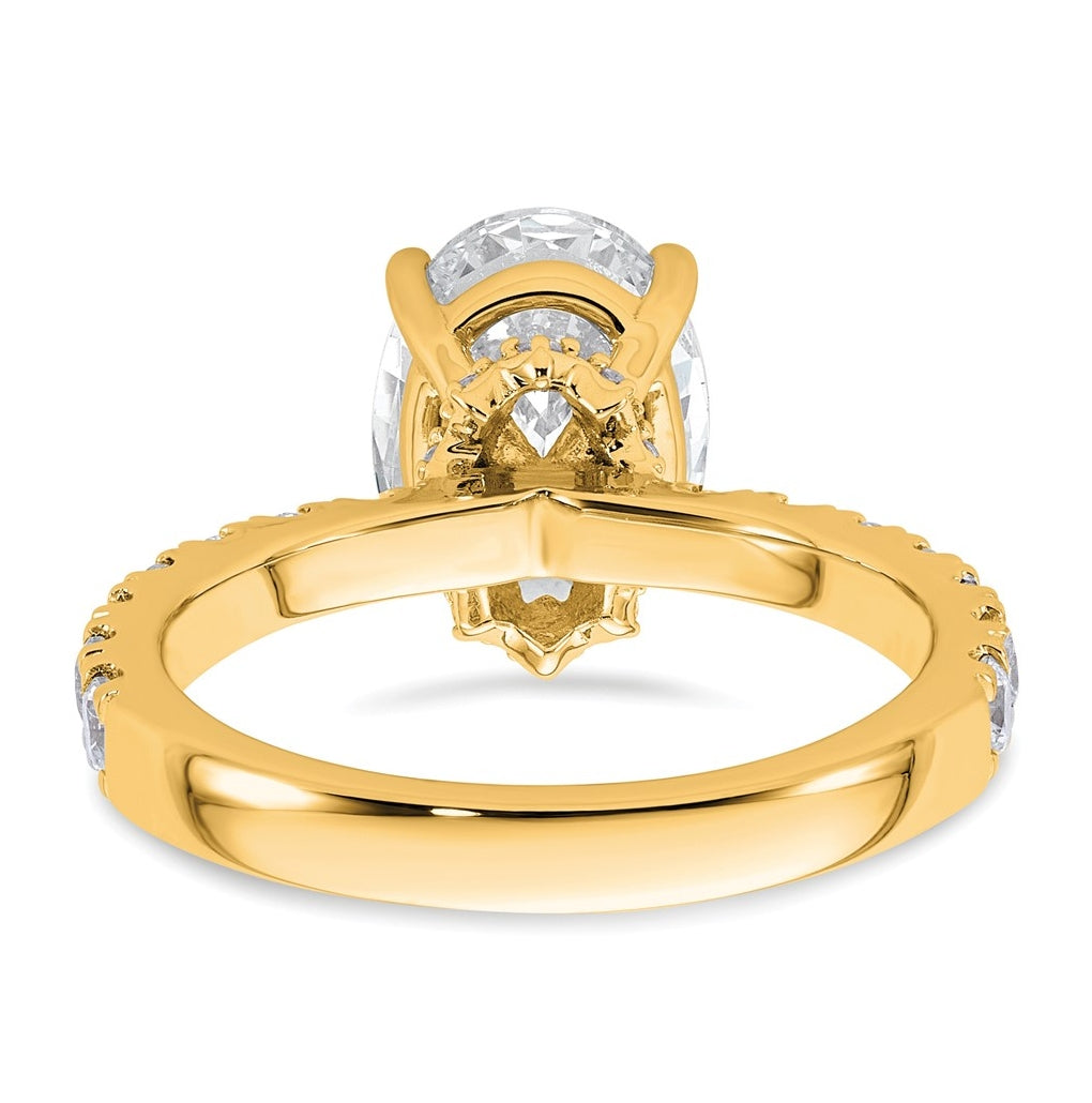 14k Yellow Or White Gold Lab Grown Diamond VS/SI+ G+ Oval Complete Solitaire Engagement Ring