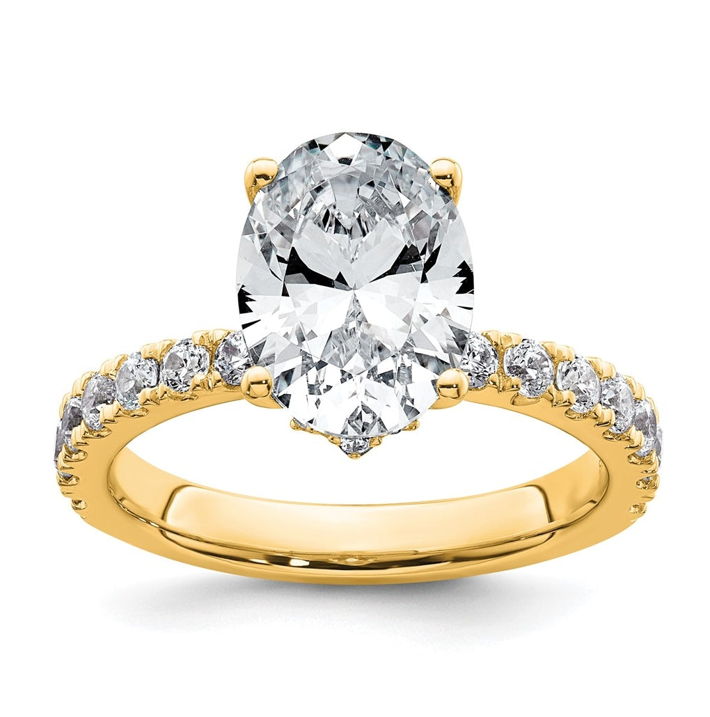 14k Yellow Or White Gold Lab Grown Diamond VS/SI+ G+ Oval Complete Solitaire Engagement Ring