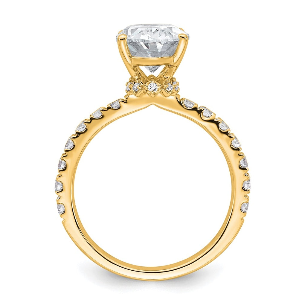 14k Yellow Or White Gold Certified Lab Grown Diamond VS+ F+ Oval Complete Solitaire Engagement Ring