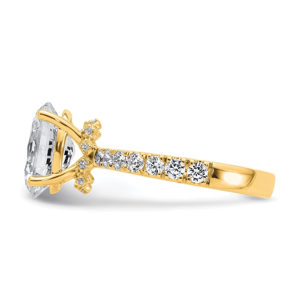 14k Yellow Or White Gold Certified Lab Grown Diamond VS+ F+ Oval Complete Solitaire Engagement Ring