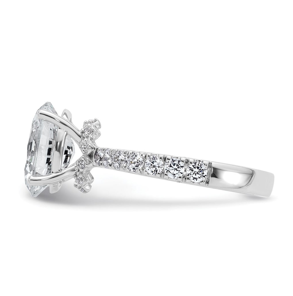 14k Yellow Or White Gold Certified Lab Grown Diamond VS+ F+ Oval Complete Solitaire Engagement Ring