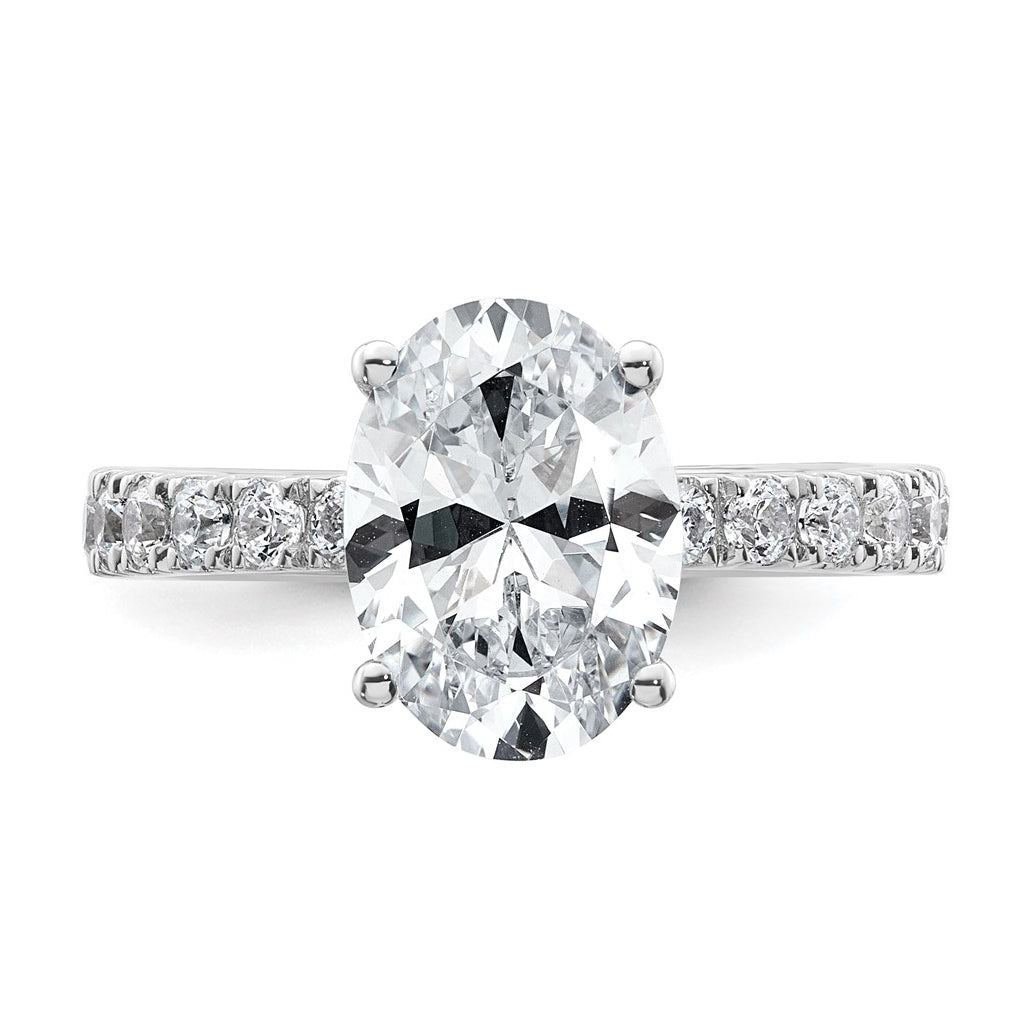 14k Yellow Or White Gold Certified Lab Grown Diamond VS+ F+ Oval Complete Solitaire Engagement Ring