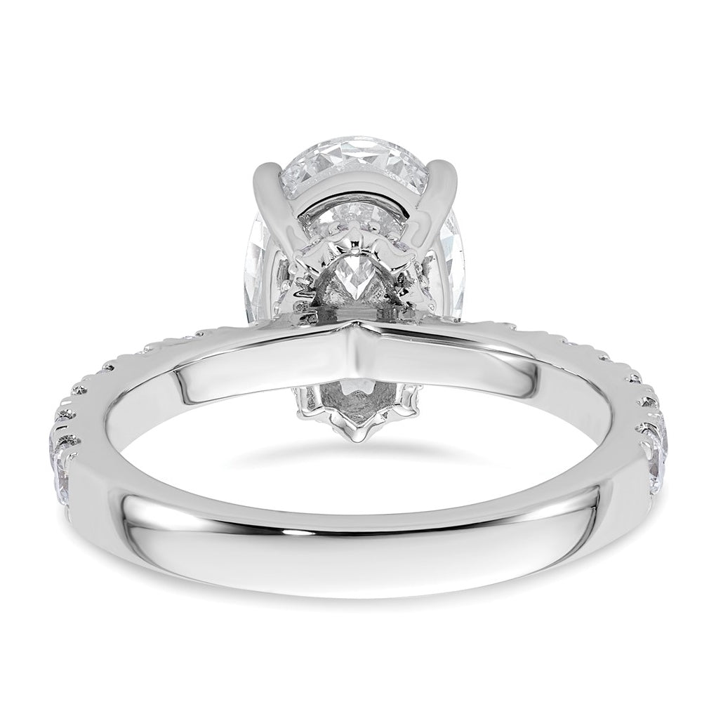 14k Yellow Or White Gold Certified Lab Grown Diamond VS+ F+ Oval Complete Solitaire Engagement Ring