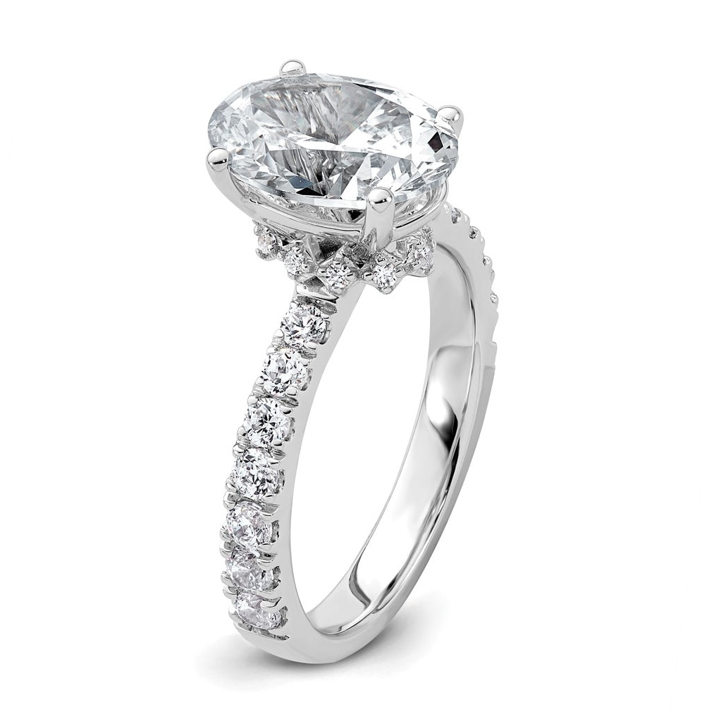 14k Yellow Or White Gold Certified Lab Grown Diamond VS+ F+ Oval Complete Solitaire Engagement Ring