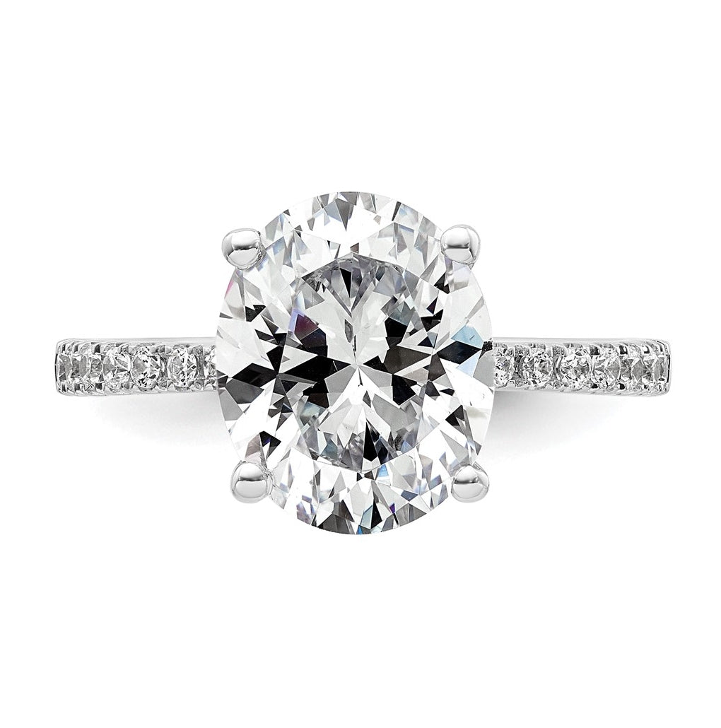 14k Yellow Or White Gold Lab Grown Diamond VS/SI+ G+ Oval Complete Solitaire Engagement Ring