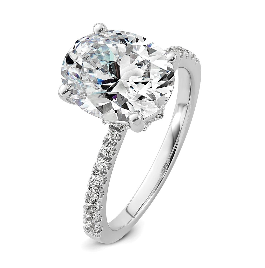 14k Yellow Or White Gold Certified Lab Grown Diamond VS+ F+ Oval Complete Solitaire Engagement Ring