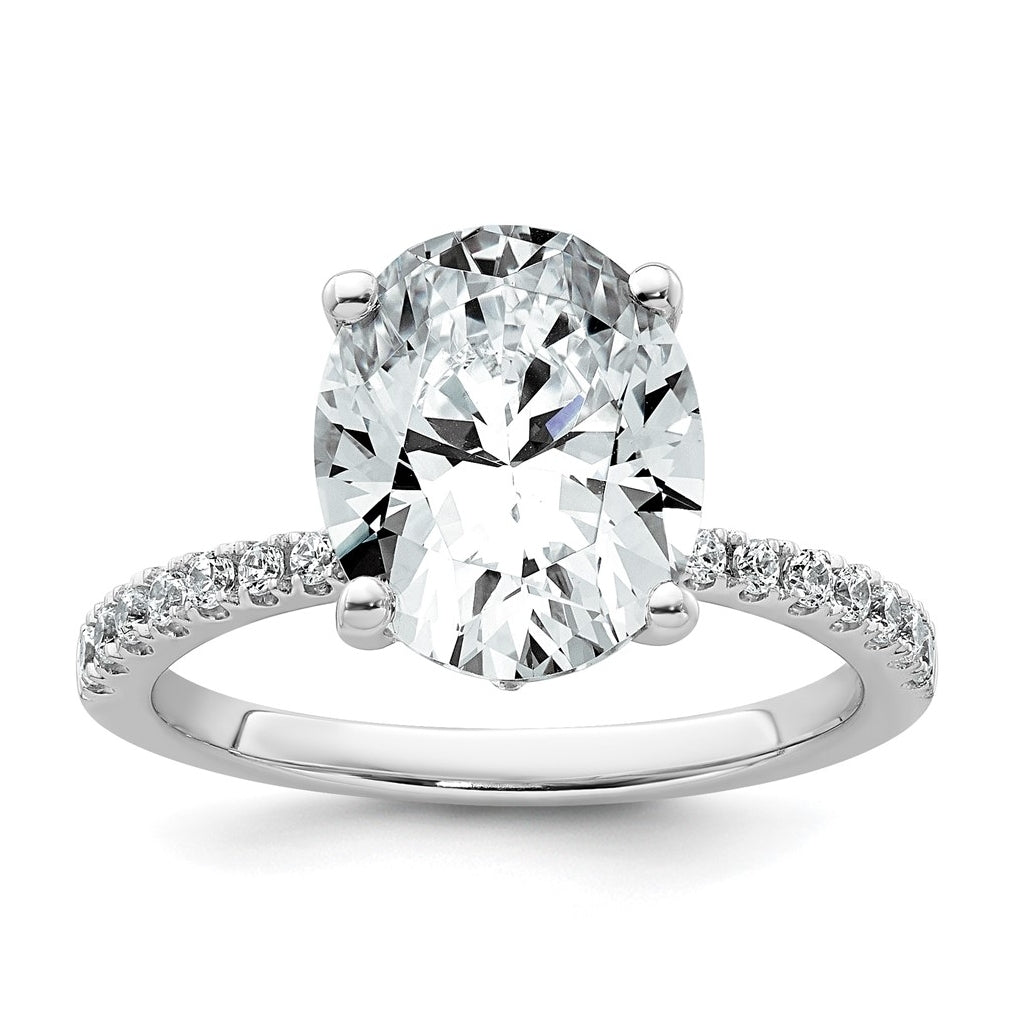14k Yellow Or White Gold Lab Grown Diamond VS/SI+ G+ Oval Complete Solitaire Engagement Ring