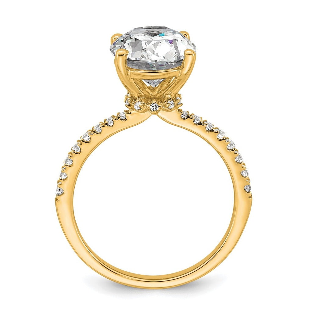 14k Yellow Or White Gold Lab Grown Diamond VS/SI+ G+ Oval Complete Solitaire Engagement Ring