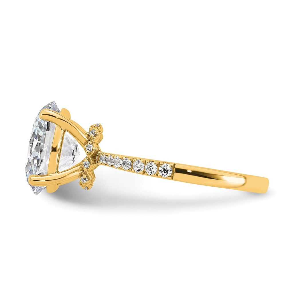 14k Yellow Or White Gold Lab Grown Diamond VS/SI+ G+ Oval Complete Solitaire Engagement Ring