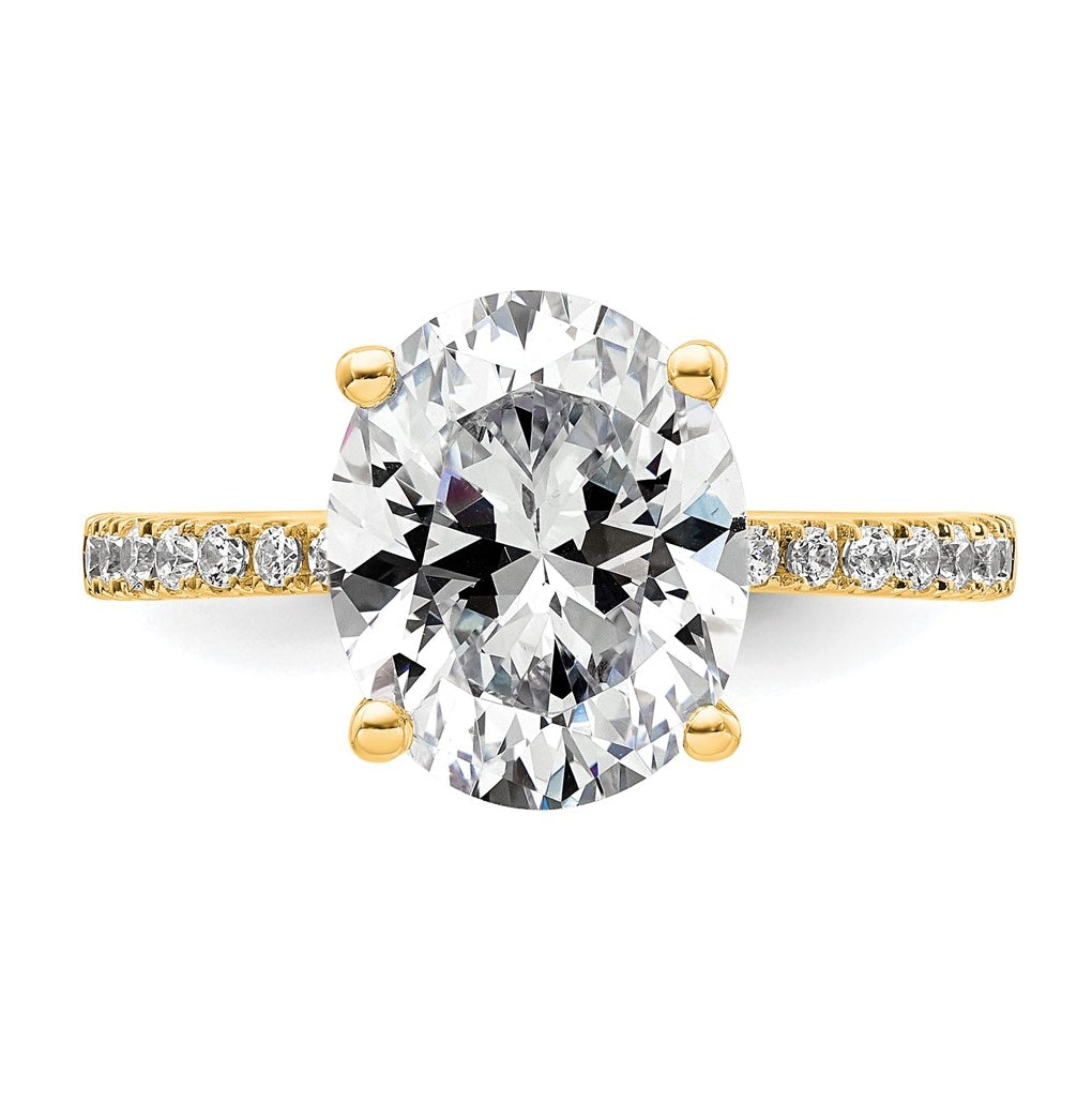 14k Yellow Or White Gold Lab Grown Diamond VS/SI+ G+ Oval Complete Solitaire Engagement Ring