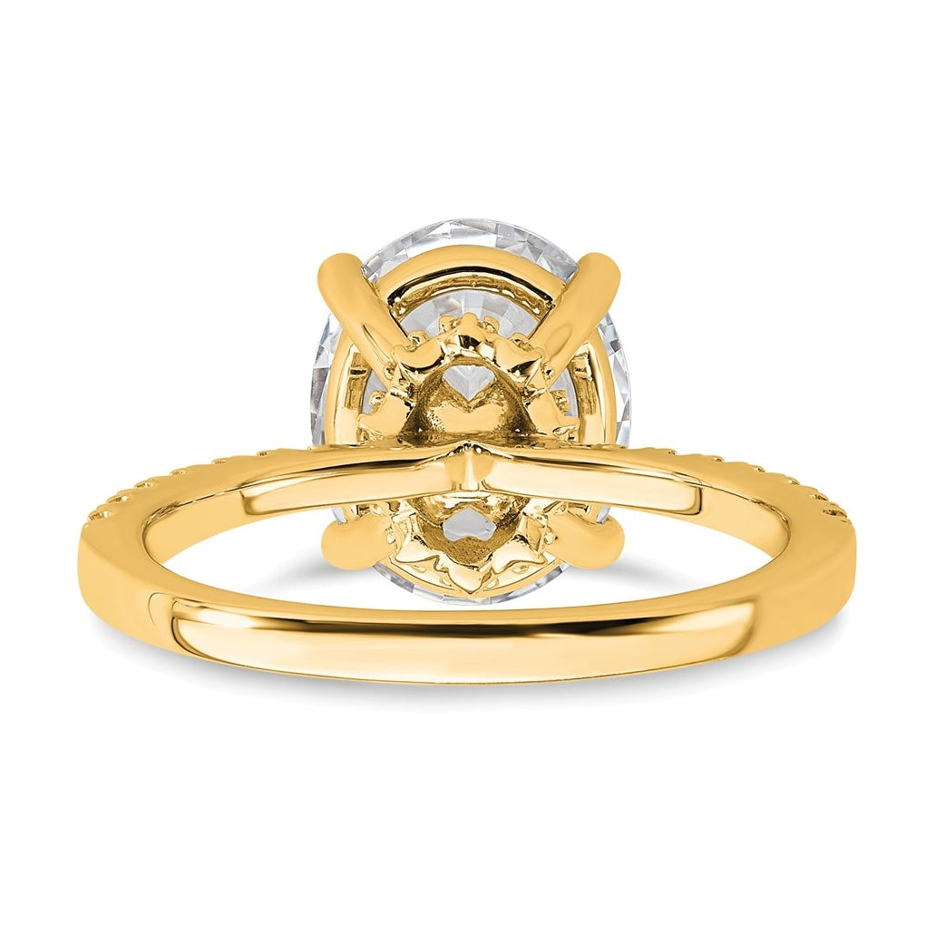 14k Yellow Or White Gold Certified Lab Grown Diamond VS+ F+ Oval Complete Solitaire Engagement Ring