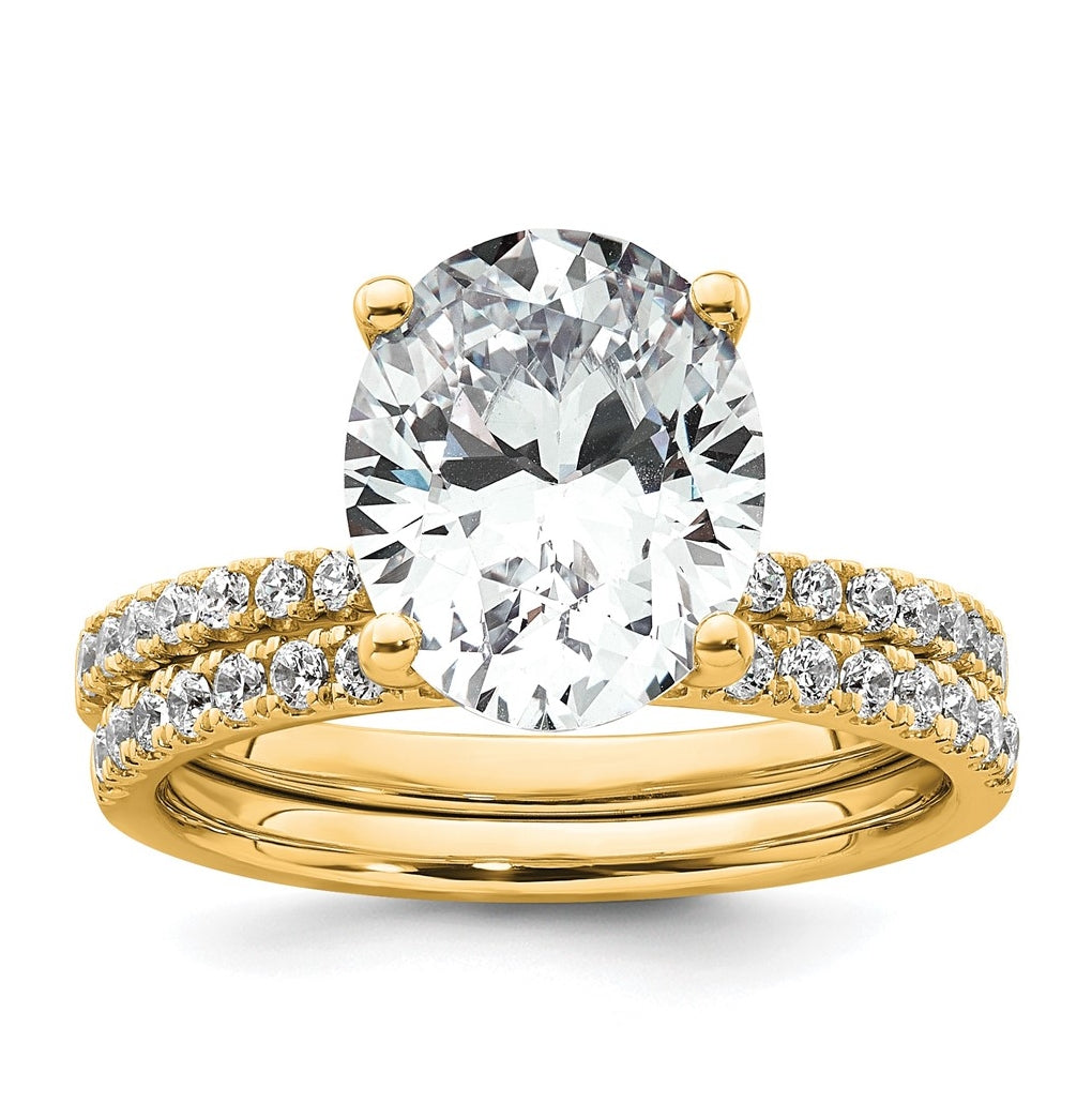 14k Yellow Or White Gold Lab Grown Diamond VS/SI+ G+ Oval Complete Solitaire Engagement Ring