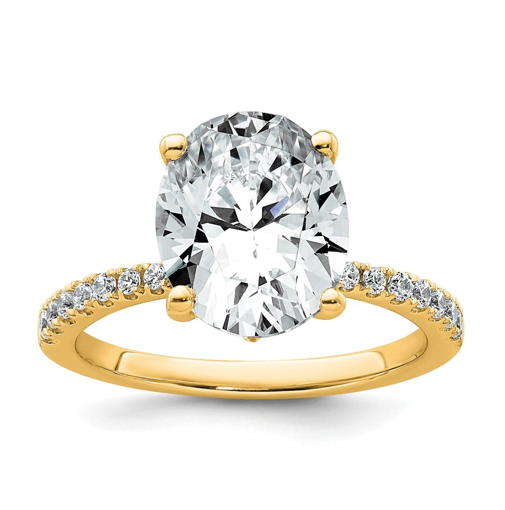 14k Yellow Or White Gold Lab Grown Diamond VS/SI+ G+ Oval Complete Solitaire Engagement Ring