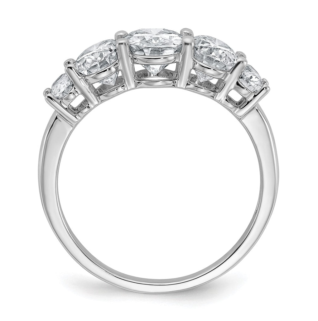 14k White Gold 3 1/2 carat Lab Grown Diamond VS+ F+ Complete Five Stone Band