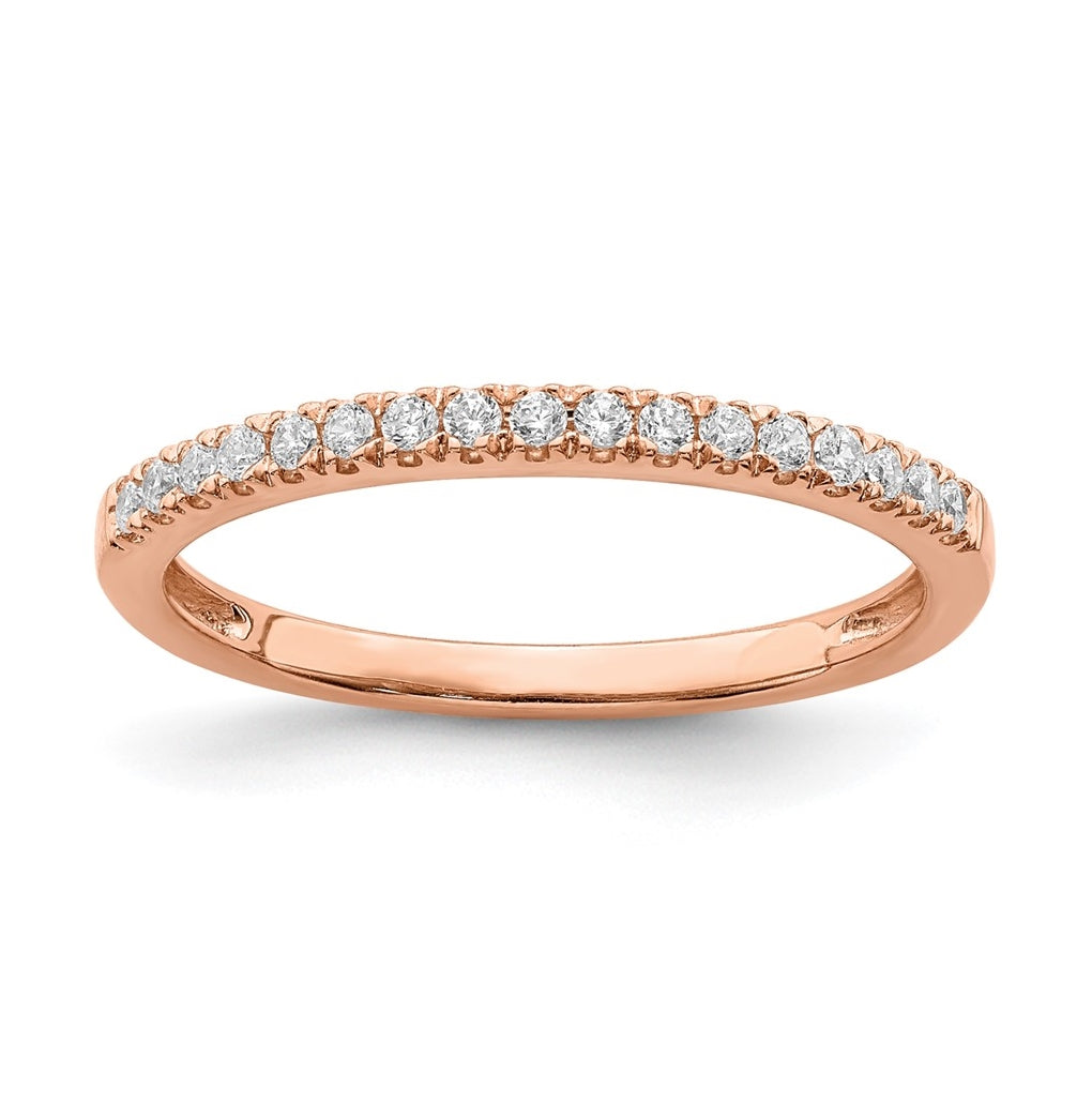 Blooming Bridal 14k Rose Gold 1/6 ct Diamond Complete Wedding Band