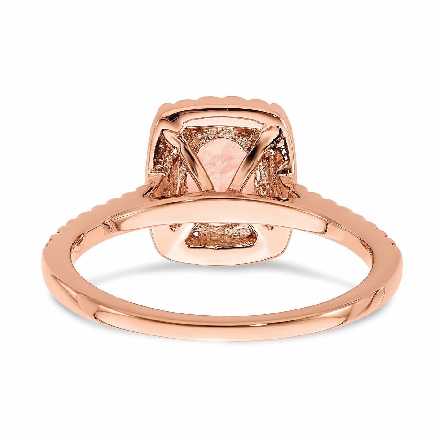 Blooming Bridal 14k Rose Gold Halo 8x6mm Oval Morganite and 1/3 carat Diamond Complete Engagement Ring