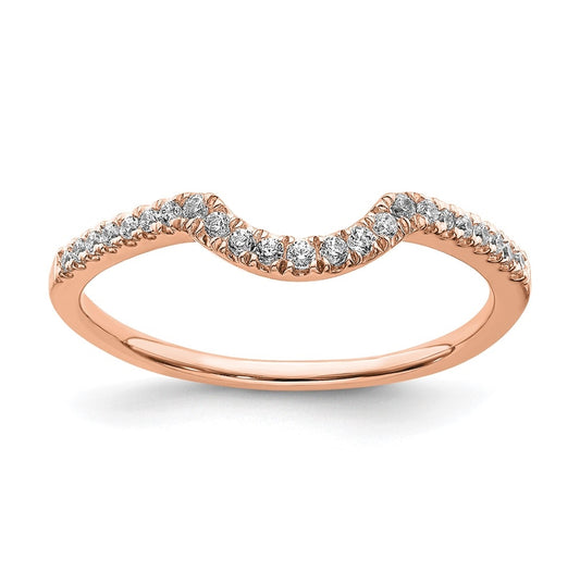 Blooming Bridal 14k Rose Gold 1/8 carat Diamond Contoured Complete Wedding Band