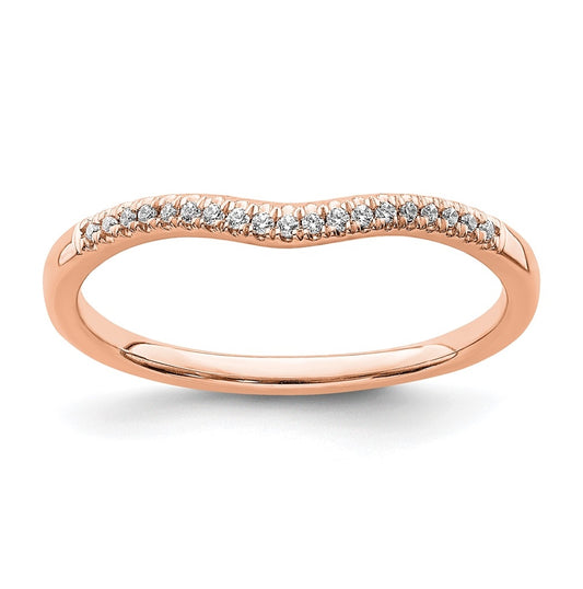 Blooming Bridal 14k Rose Gold 1/15 carat Diamond Contoured Complete Wedding Band
