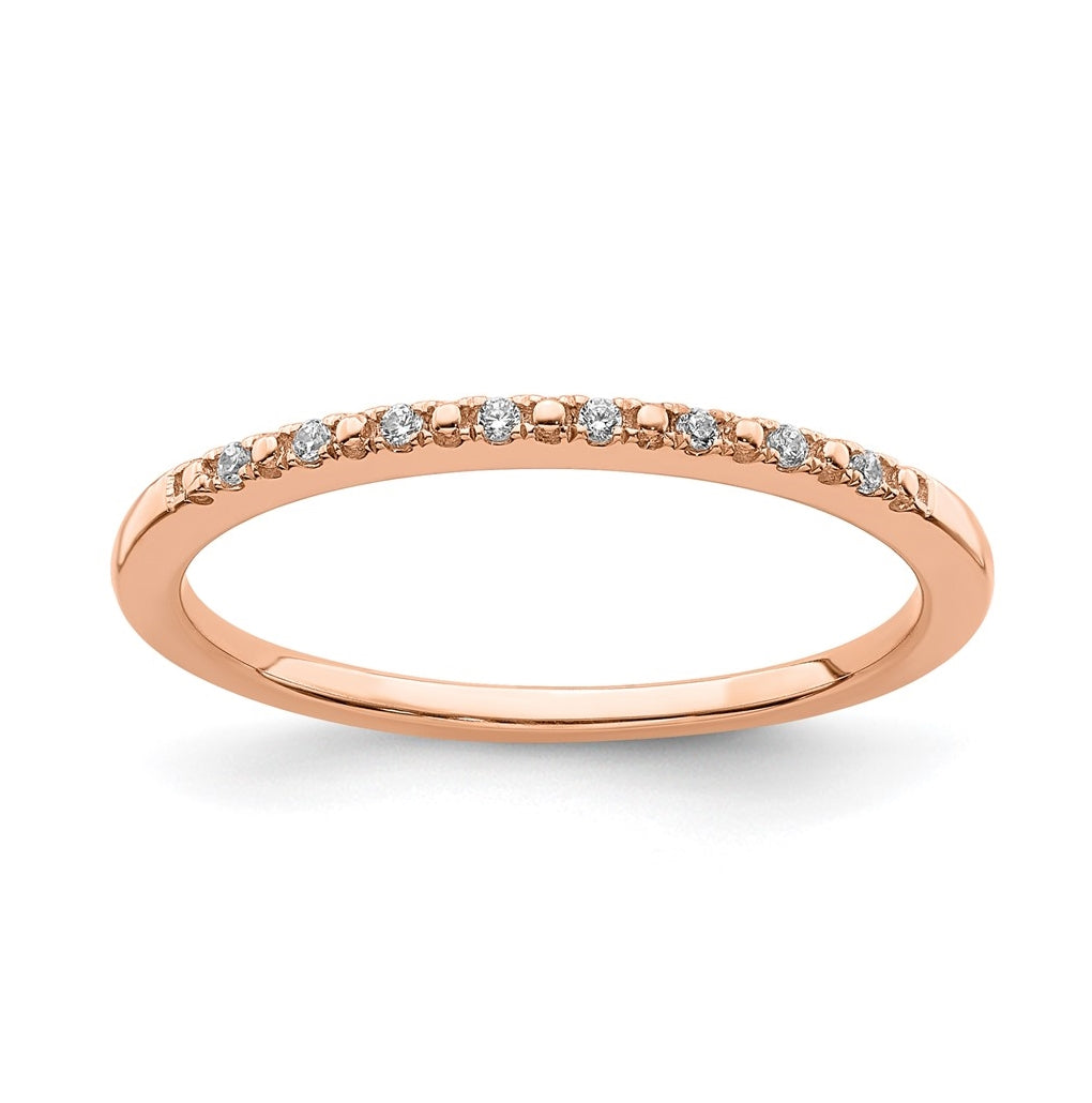 Blooming Bridal 14k Rose Gold 1/20 carat Diamond Complete Wedding Band