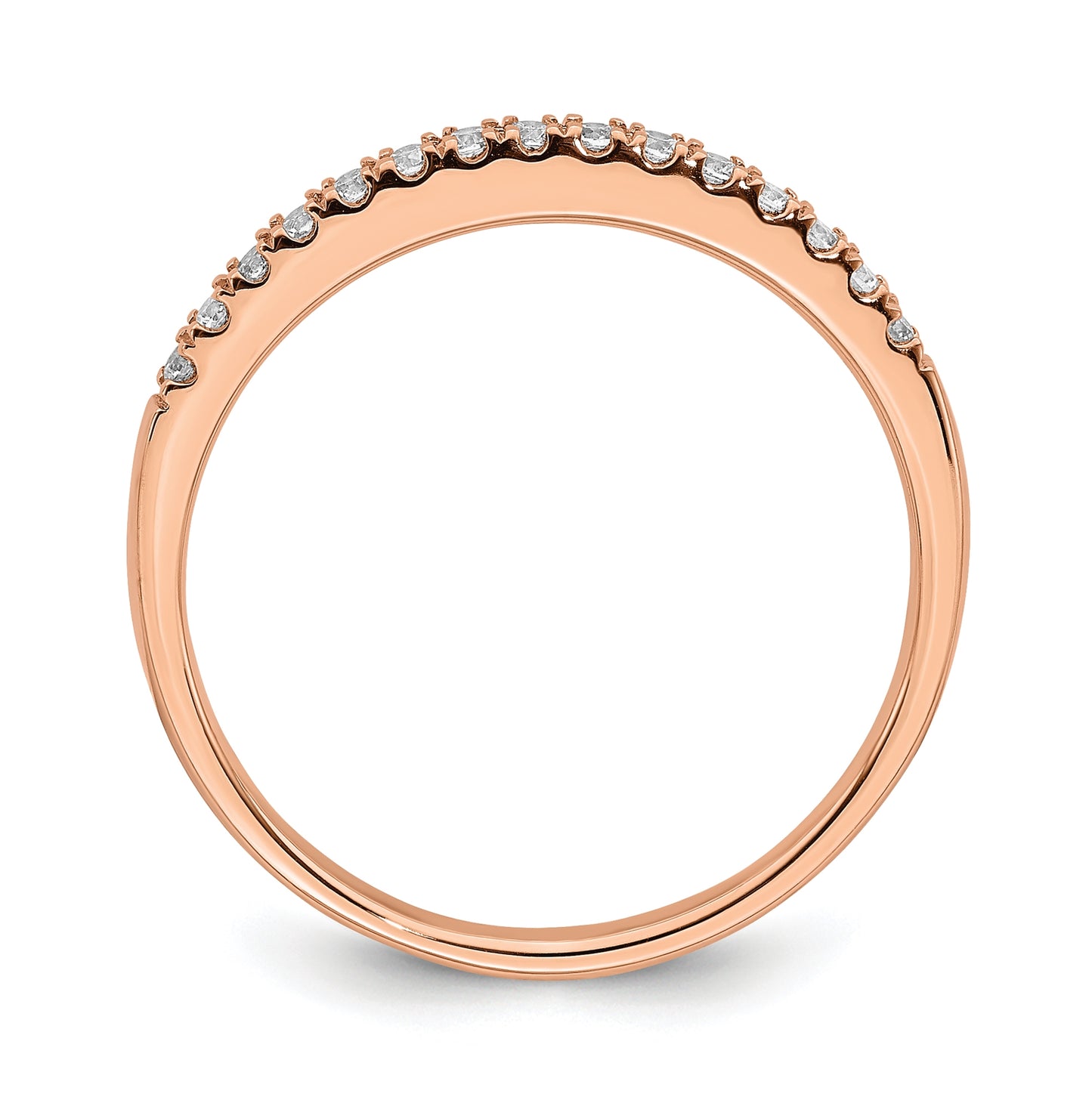 14k Rose Gold 1/8 carat Complete Diamond Wedding Band