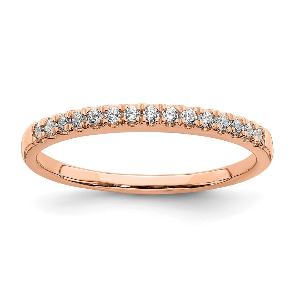 14k Rose Gold 1/8 carat Complete Diamond Wedding Band